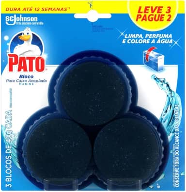 Pato Desodorizador Sanitário Caixa Acoplada Marine, Limpeza Banheiro, Leve 3 Pague 2, 40g