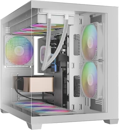 Gabinete Gamer Gamdias Aura GC10M ARGB V2 Branco com 3 Fans