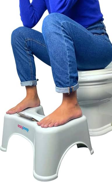 Banquinho de Cócoras Ergonomico Vaso Sanitário Apoio de Pés Para Evacuar EASYPOOP Suporte de Celular, Antiderrapante