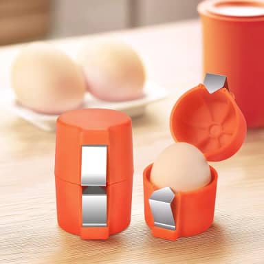 Ferramentas de separação de ovos, abridor de casca de ovo portátil para ovos crus, quebrador de ovos portátil multifuncional de cozinha doméstica com lâmina de aço inoxidável para assar e cozinhar