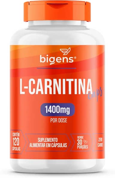 L-Carnitina, 1400mg por dose, 120 Cápsulas, Zero Carboidratos, Bigens (Unidade)