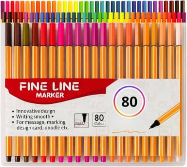 Kit Canetas Fineliner Coloridas Ponta Fina 0.4mm Secagem Rápida Desenho Escrita Ergonômica Premium (80)