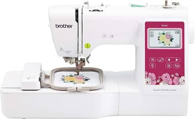 BROTHER Novo modelo: máquina de bordar PE545 P5545, conexão LAN sem fio, 135 designs embutidos, área de aro de 10 x 10 cm, tela sensível ao toque LCD grande de 9,4 cm, porta USB, 10 estilos de fonte,