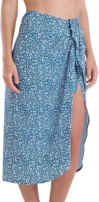 Saída De Praia Canga Pareô Longo Florido Praia Verão She