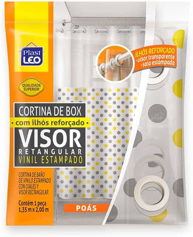 Cortina para Box Poás com Ilhós Visor Cristal (1,35x2,00m) (Ref.642-P)