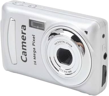 Câmera digital, 1080p Full 16X Zoom 64MP Digital Point and Shoot Camera, tela IPS de 2,4 polegadas, foco automático, câmera vlogging para crianças adolescentes adultos iniciantes (cinza prata)