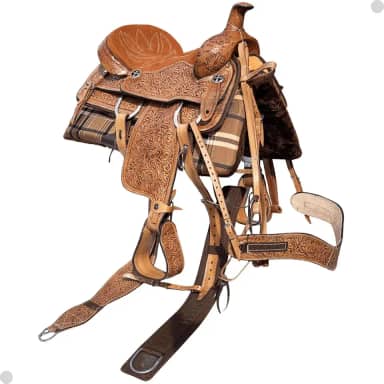 Sela Para Cavalo Prova de Laço Couro Legítimo (15 Polegadas (ATE-95KG))