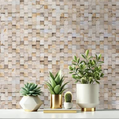 Papel de Parede Realista Pastilha Canjiquinha Lavável Autocolante 5 Metros x 45 Cm