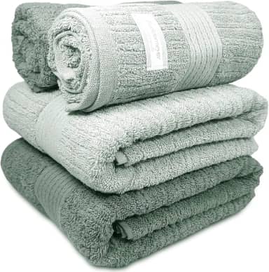 Jogo De Banho Gigante Buddemeyer - Toalha Banhão Fio Penteado Canelado - 100% Algodão - Kit 4 Peças (Verde 1871/1836)