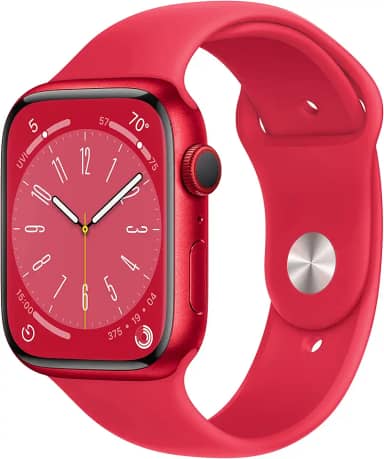 Apple Watch Series 8 (GPS + Cellular), Smartwatch com caixa (PRODUCT) RED de alumínio – 45 mm • Pulseira esportiva (PRODUCT) RED – Padrão