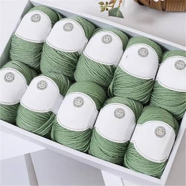 Fio de mistura de lã para suéteres e cachecóis - Peso médio antibolinhas (verde)