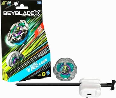 Beyblade X, Pião, Lance Knight 4-80HN - Conjunto de Brinquedo Tipo Defesa, Giro à Direita, Inclui Lançador - A partir de 8 Anos
