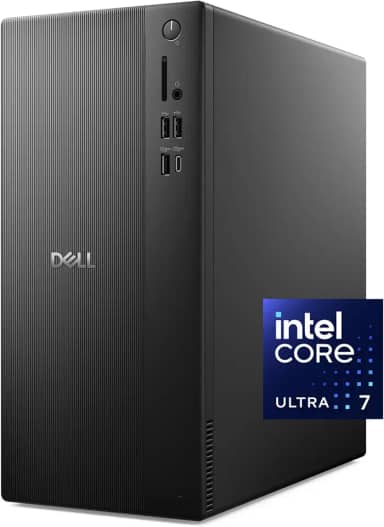 Dell Tower Desktop ECT1250 - Processador Intel Core Ultra 7-265, Intel UHD Graphics, memória DDR5 5600MT/s de 32GB, SSD M.2 de 1 TB, leitor de cartão SD 3.0, teclado e mouse com fio, serviço básico no