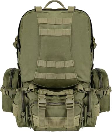 55L Mochila Masculina Viagem, Sistema Molle, Mochila de Grande Capacidade para Caminhadas, Acampamentos e Atividade ao Ar Livre