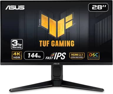 ASUS Monitor de jogos TUF Gaming 71.1 cm 4K 144HZ DSC HDMI 2.1 (VG28UQL1A) - UHD (3840 x 2160), IPS rápido, 1ms, sincronização de desfoque de movimento extremamente baixo, compatível com G-SYNC,
