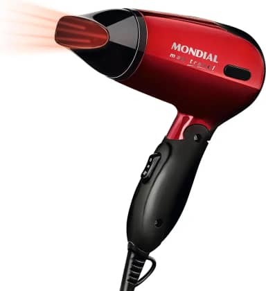 Secador Mondial, Max Travel, Bivolt, Preto/Vermelho, 1200W - SC-10