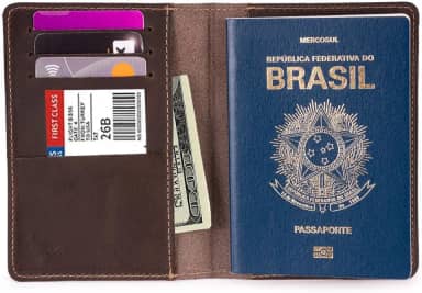 Porta Passaporte Documentos Cartões/cédulas Couro Legítimo