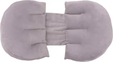 Almofada Travesseiro Ajustável Para Grávida Tecido Aveludado - Cinza