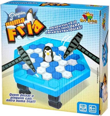 Jogo Quebra Gelo Do Pinguim - Tabuleiro Hexagonal Com Martelos E Roleta Infantil Educativo