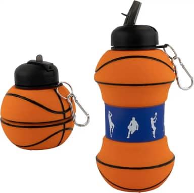 Garrafa de Água - Squeeze Retrátil em Silicone de 1000 ml, Tema Basquete, Maccabi Art.