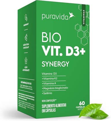 Puravida Suplemento alimentar Vitamina D3 60 cápsulas