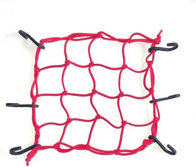 Rede Elástica Aranha Para Capacete Moto/Bagageiro 45 X 45 Vermelha (Vermelho)