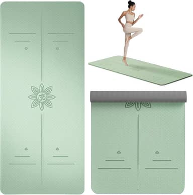 Tapete de Yoga, Tapete de Exercício Extra Grosso de Alta Densidade, Yoga Mat Ant rasgo com Alça para Transporte, atrás Antiderrapante, Adequado para Vários Exercícios de Yoga