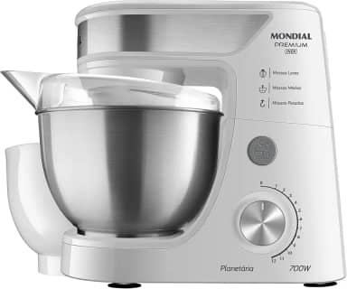 MONDIAL Batedeira Planetária, Branco/Inox, 700W, 110V - BP-02P-W-TI
