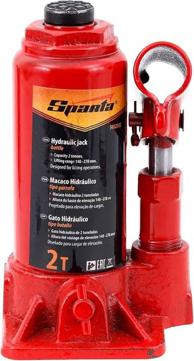 Sparta Macaco Hidráulico Tipo Garrafa De 2 Toneladas Com Elevação De 148-278 Mm