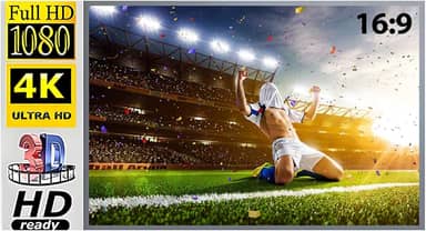 100 Polegadas Tela para Projetor - Tela Projetor，16:9, 68-210cm Ajustável, Ideal para EstudantesProfissionais de Escritório e Domicílio(100 Polegadas)