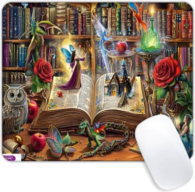 Mouse quadrado Magic Book, mouse pads para jogos, tapete de mouse macio à prova d'água antiderrapante