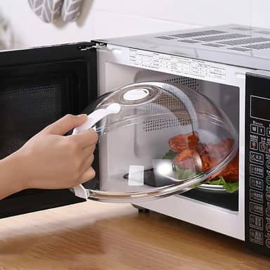 WENWELL Tampa transparente para micro-ondas contra respingos de alimentos, tampa transparente para micro-ondas com alça, prato de prato para servir casa cozinha essencial, sem BPA, plástico seguro