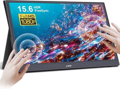 G-STORY Monitor Portátil Touchscreen De 15,6 Polegadas, Tela Ips Full Hd 1080P, Monitor Para Jogos Usb-C Com Hdr/Freesync/Alto-Falantes/Mini Hdmi Para Ps5, Ps4, Xbox Series Ns, Laptop, Pc, Telefone