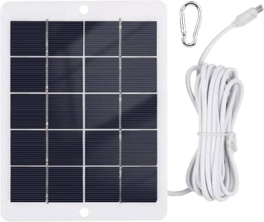 JOYID Carregador solar portátil 3W 5V Carregador de painel solar à prova d'água para acampamento com plugue micro USB para carregar telefones celulares Mini ventiladores Luz LED Câmera de monitorament