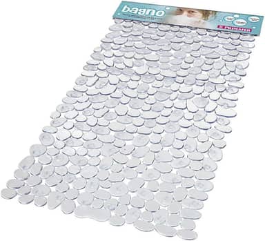 Atlas - Tapete para Banheiro com Sistema Antiderrapante de Fixação por Ventosa, Tamanho 70x38cm ,Cor Cristal