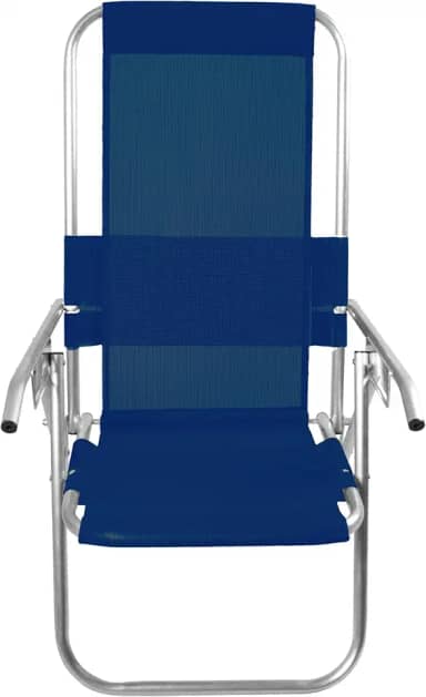 CADEIRA DE PRAIA RECLINÁVEL ALTA 110KG (AZUL MARINHO)