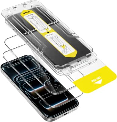 JETech Película de Vidro Temperado para iPhone 17 Pro Max 6,9 Polegadas, Kit de Instalação Super Rápida de 10 Segundos, Protetor de Tela Anti-Impressão Digital, Amigável ao Case, Pacote com 2