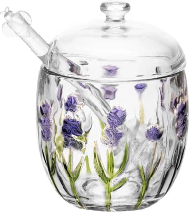 LYOR - Meleira de Cristal com Pegador Lavanda Hand Painting 8,5cm x 11cm