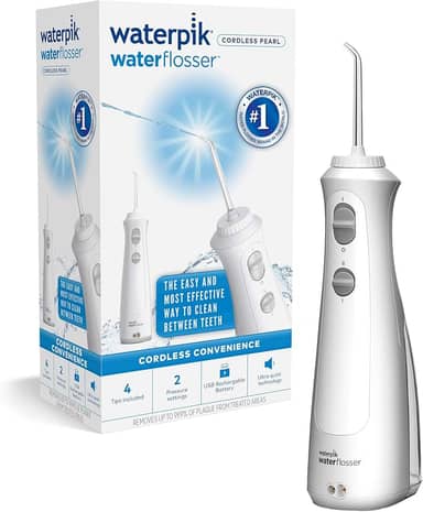 Waterpik Cordless Pearl Irrigador Oral Portátil recarregável WF13EU Color Branco Limpeza Profunda Dental
