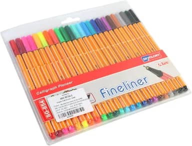 A S AMAZING SHOP Caneta Colorida Ponta Fina 0.4mm - 24 Cores Vibrantes - Kit de Canetas Ponta Fina para Desenho, Escrita e Bullet Journal - Traço Preciso e Estojo Compacto