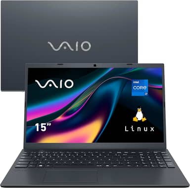 Notebook VAIO FE15, Intel Core i7 12th, 16GB 512GB SSD, Tela 15,6'' Full HD Antirreflexo, Linux - Cinza Grafite, VJFE54F11XB2731H