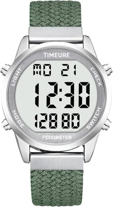 Relógio pedômetro preciso para caminhada, contador de passos, rastreador de passos, mostrador digital grande, à prova d'água, sem Bluetooth, TIMEURE-2306