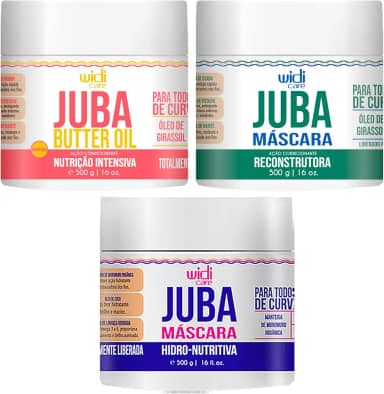 Widi Care Cronograma Capilar Juba Máscara Hidro-Nutritiva, Manteiga e Máscara Reconstrutora