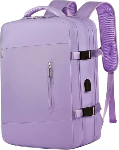 Mochila de Viagem, Mochila Feminina, Mochila Masculina, Mala de Mão10kg, Notebook, Reforçada, Grande, Resistente, Impermeável, Expansível, Escola, Trabalho, Preta,