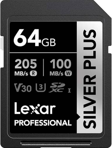 Cartão de Memória Lexar Professional Silver Plus SDXC UHS-I Card 64GB