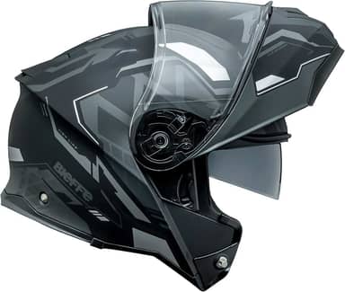 Capacete Bieffe Escamoteavel B-Dynamic Attractie Preto Fosco Grafite Com Óculos Interno