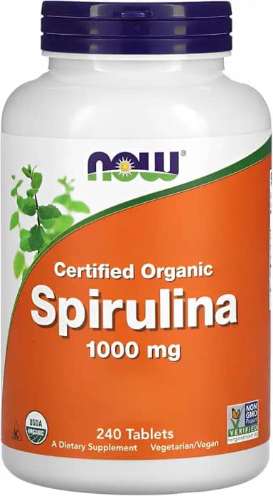 NOW Foods Spirulina 1000 mg 240 Tablets Importado