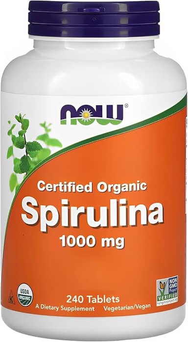 NOW Foods Spirulina 1000 mg 240 Tablets Importado