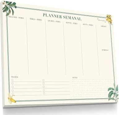 Planner Agenda Semanal Tropical - 50 folhas - tamanho A4