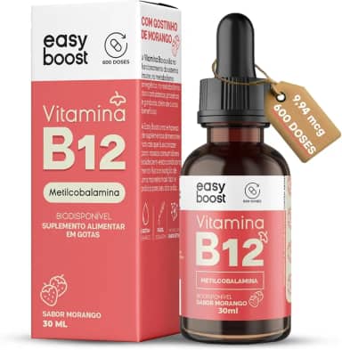 Vitamina B12 Drops Metilcobalamina 414% Vegan Easy Boost 30ml
